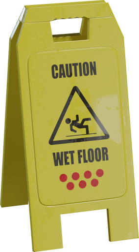 Wet Floor Sign 01 — free props CC0 3D model