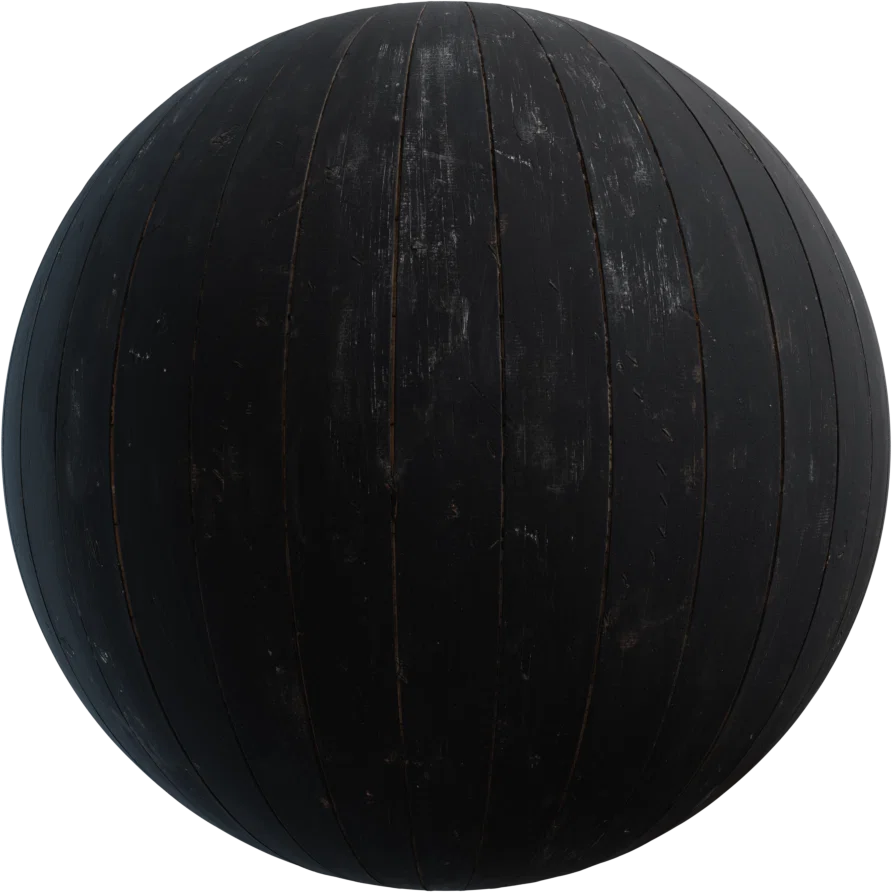 黑色涂漆木板 · PBR材质（Black Painted Planks）