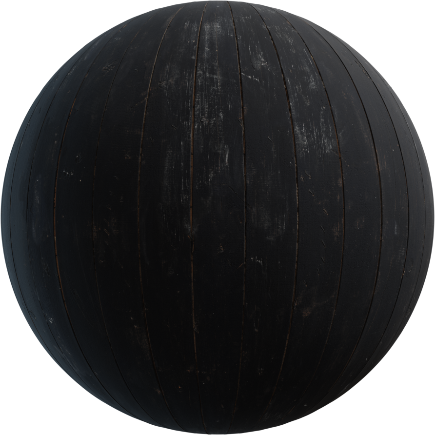 黑色涂漆木板 · PBR材质(Black Painted Planks)