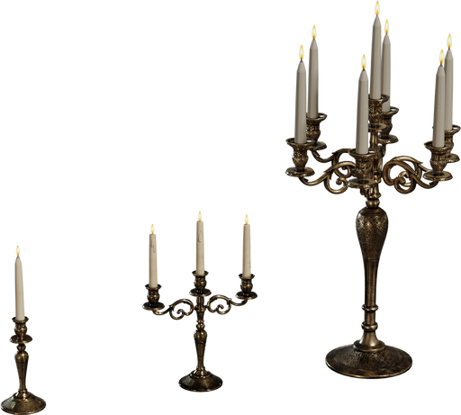 Brass Candleholders — free decorative CC0 3D model