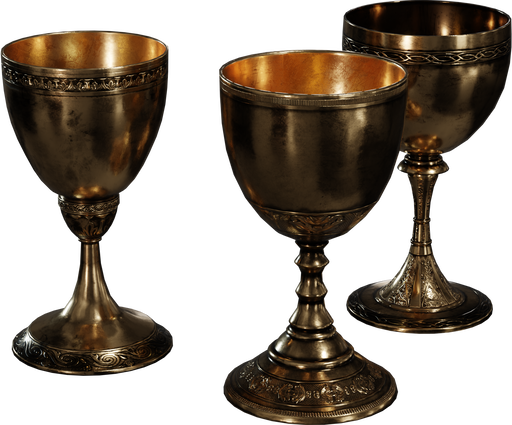 Brass Goblets — free props CC0 3D model