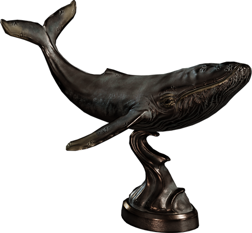Bronze Whale Statue — free decorative CC0 3D model