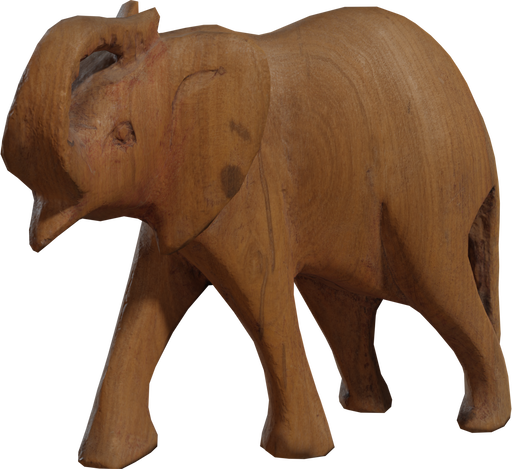 Carved Wooden Elephant — free props CC0 3D model