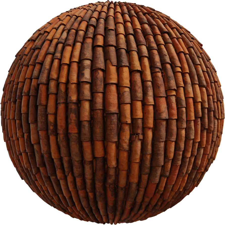 黏土屋顶瓷砖 02 · PBR材质(Clay Roof Tiles 02)