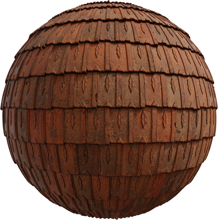 黏土屋顶瓷砖 03 · PBR材质（Clay Roof Tiles 03）