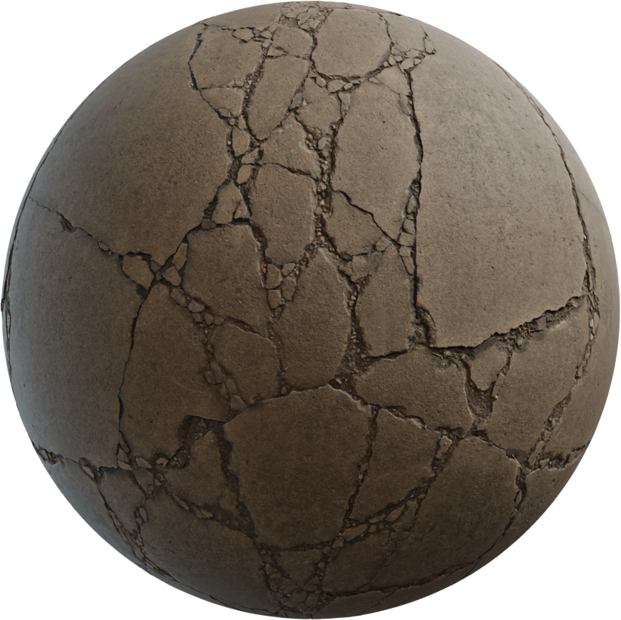 开裂混凝土 · PBR材质(Cracked Concrete)
