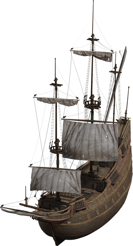 Dutch Ship Large 02 — free props CC0 3D model, rendered preview