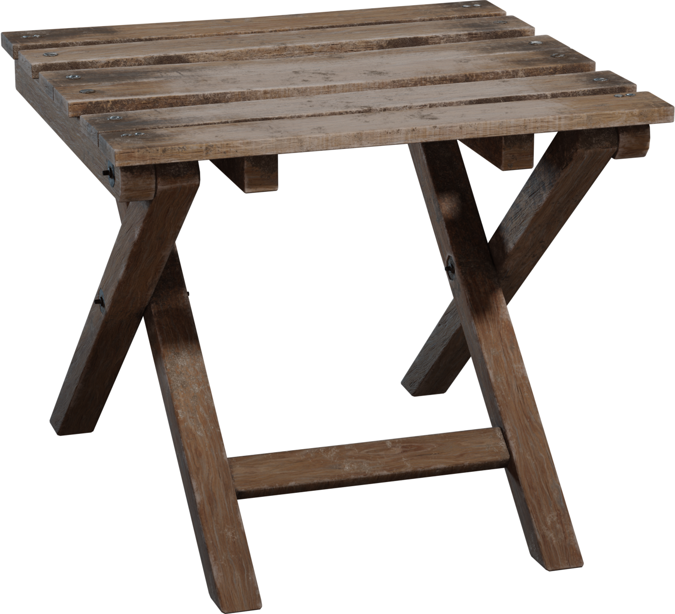 折叠木质凳子 · 模型（Folding Wooden Stool）