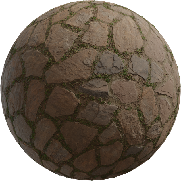 Grassy Cobblestone Texture • Poly Haven