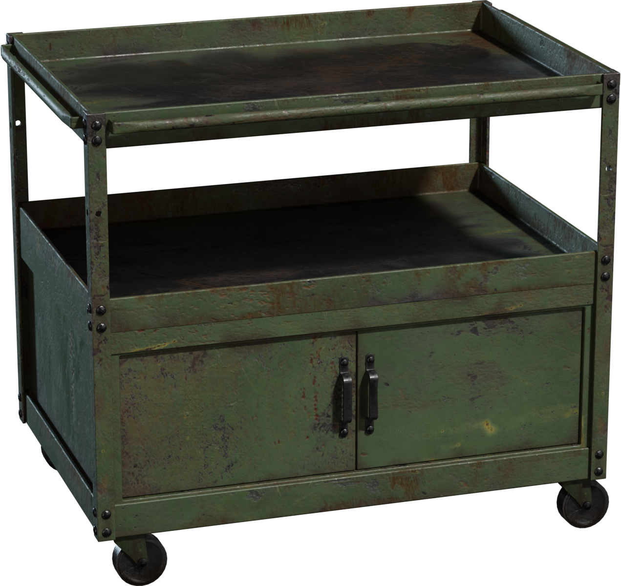 工业风格收纳推车 · 模型（Industrial Storage Cart）