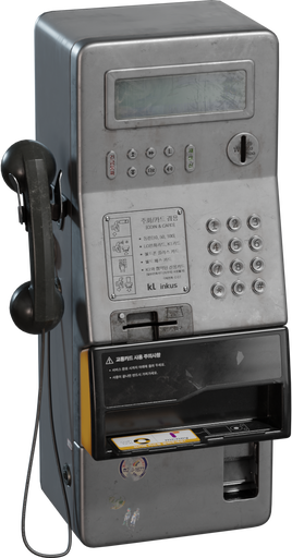 Korean Public Payphone 01 — free props CC0 3D model