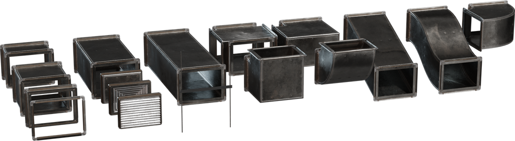 Modular Airduct Rectangular 01 — free tools CC0 3D model, rendered preview