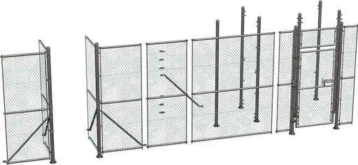 Modular Chainlink Fence — free tools CC0 3D model