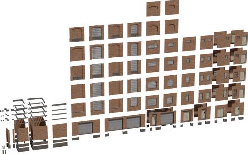 Modular Factory Facade — free props CC0 3D model