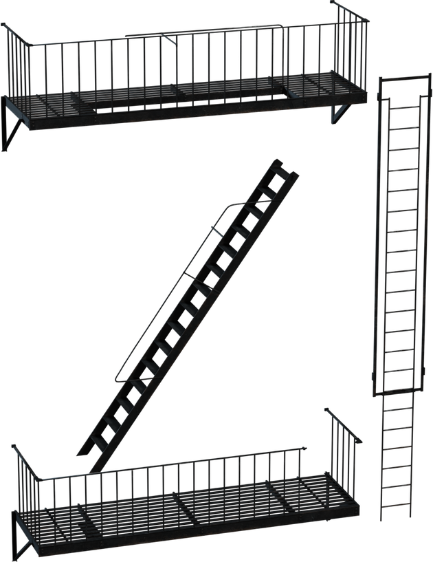 Modular Fire Escape Model • Poly Haven