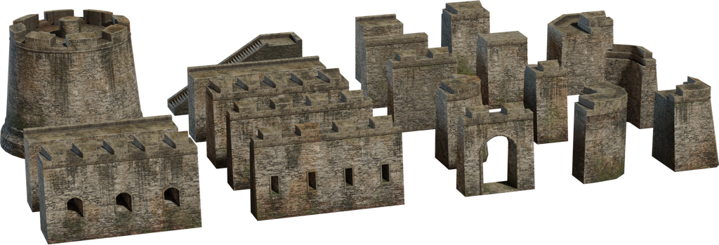 Modular Fort 01 — free props CC0 3D model, rendered preview
