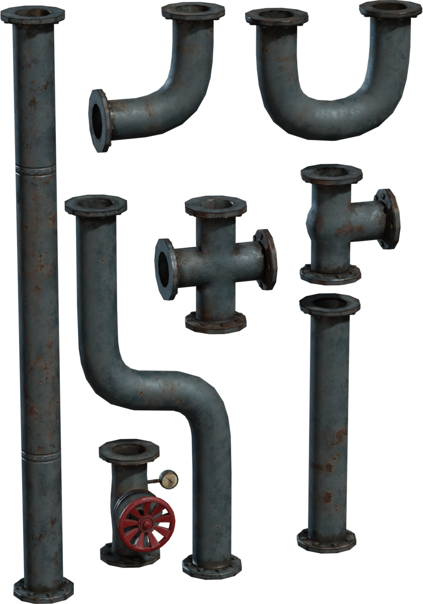 模块化工业风格管道 01 · 模型（Modular Industrial Pipes 01）
