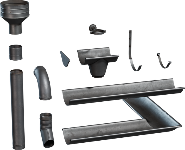 Modular Metal Gutter Model • Poly Haven