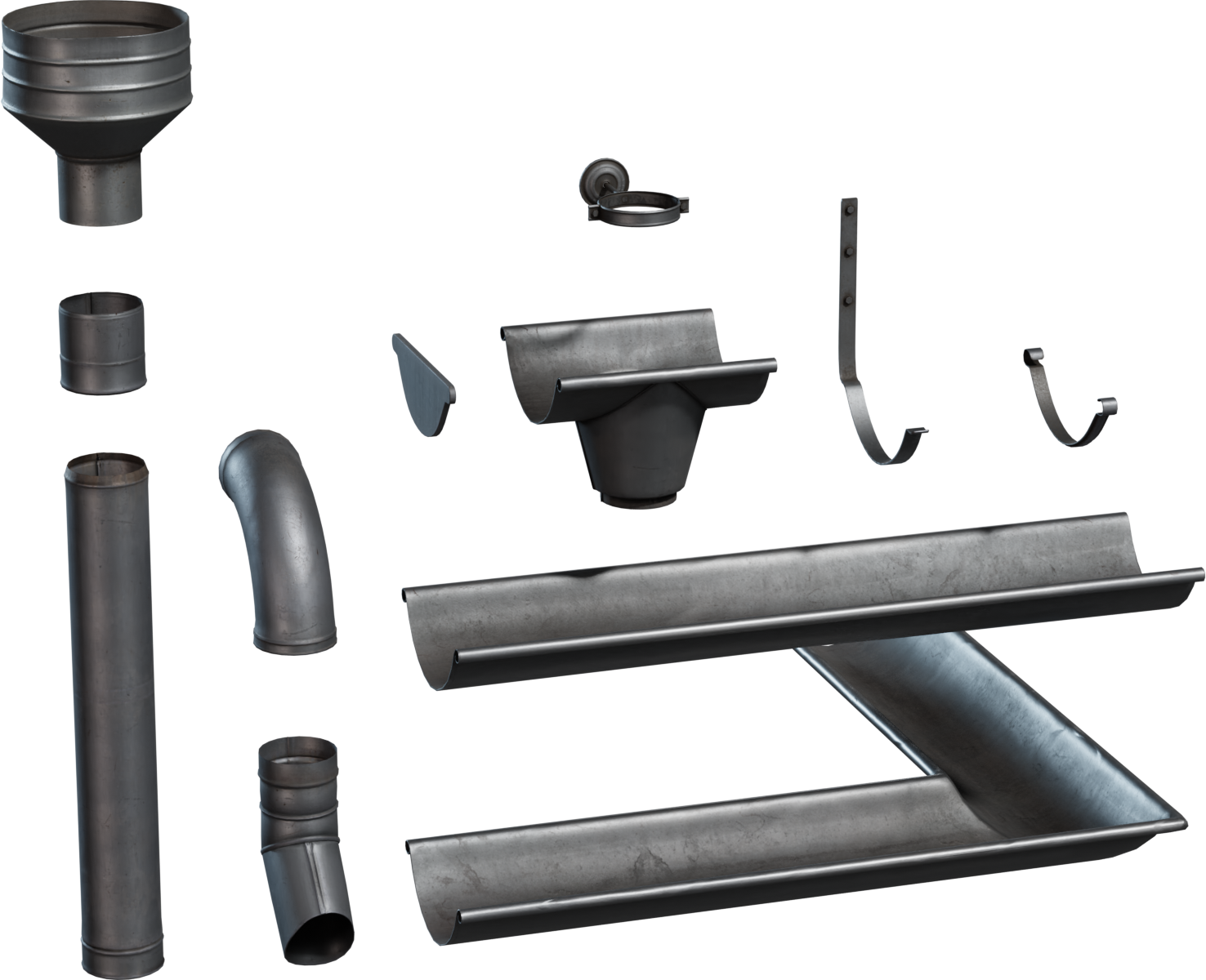 模块化金属排水槽 · 模型(Modular Metal Gutter)