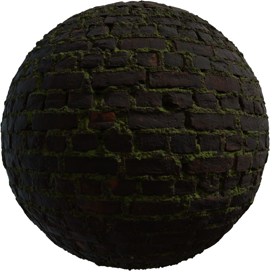 苔藓砖块 · PBR材质(Mossy Brick)