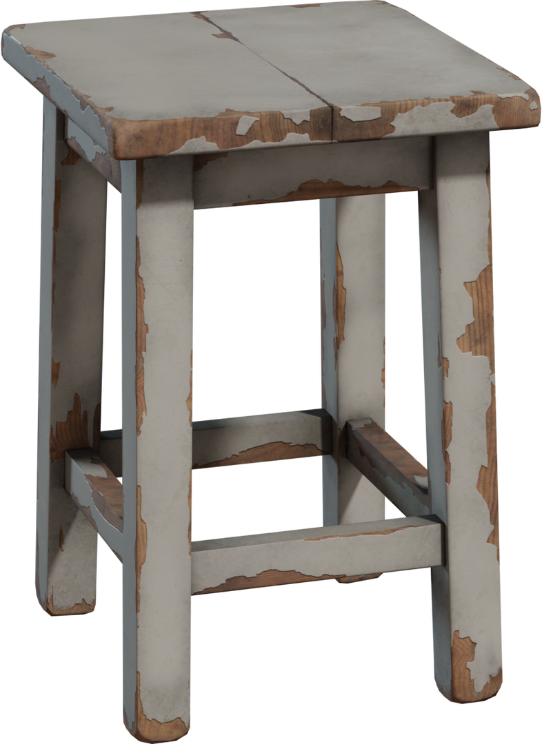 Painted Wooden Stool