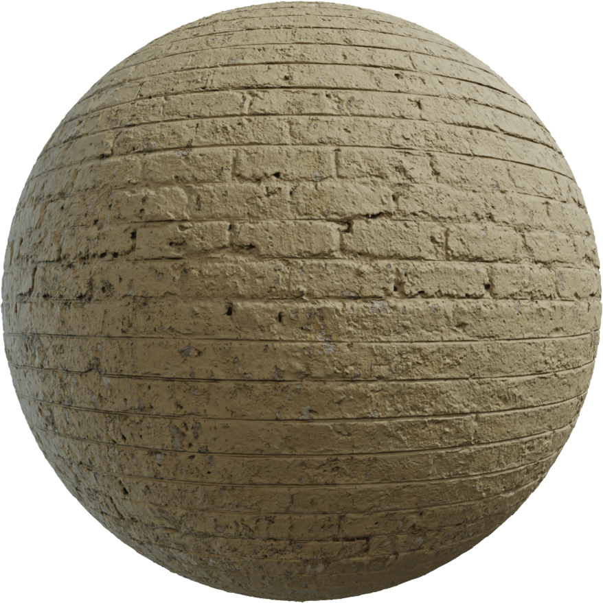 涂漆磨损砖块 · PBR材质（Painted Worn Brick）