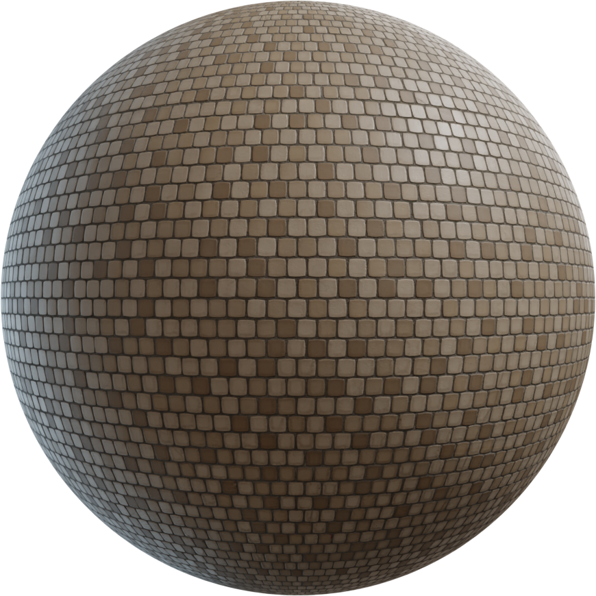 圆角方形瓷砖铺装墙面 · PBR材质(Rounded Square Tiled Wall)