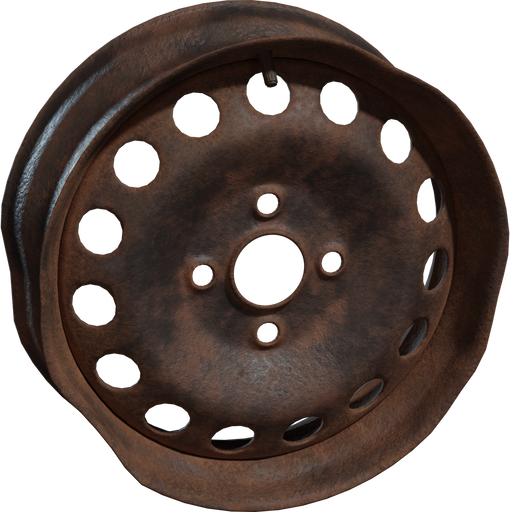 Rusted Wheel Rim 02 — free tools CC0 3D model