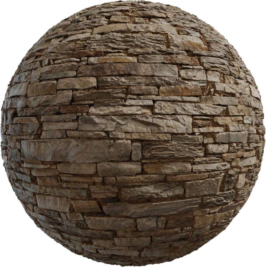 乡村风格石材墙面 02 · PBR材质(Rustic Stone Wall 02)