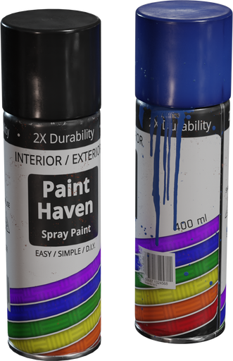 Spray Paint Bottles — free props CC0 3D model