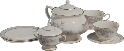 Tea Set 01 — free props CC0 3D model