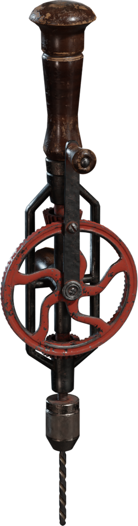 Vintage Hand Drill — free tools CC0 3D model, rendered preview