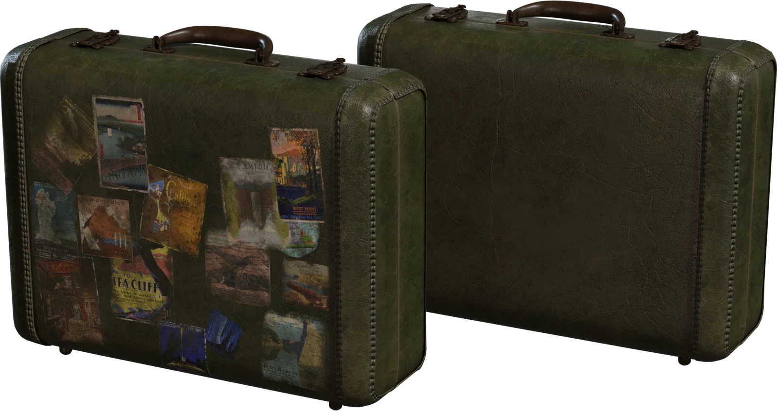 复古风格手提箱 · 模型（Vintage Suitcase）