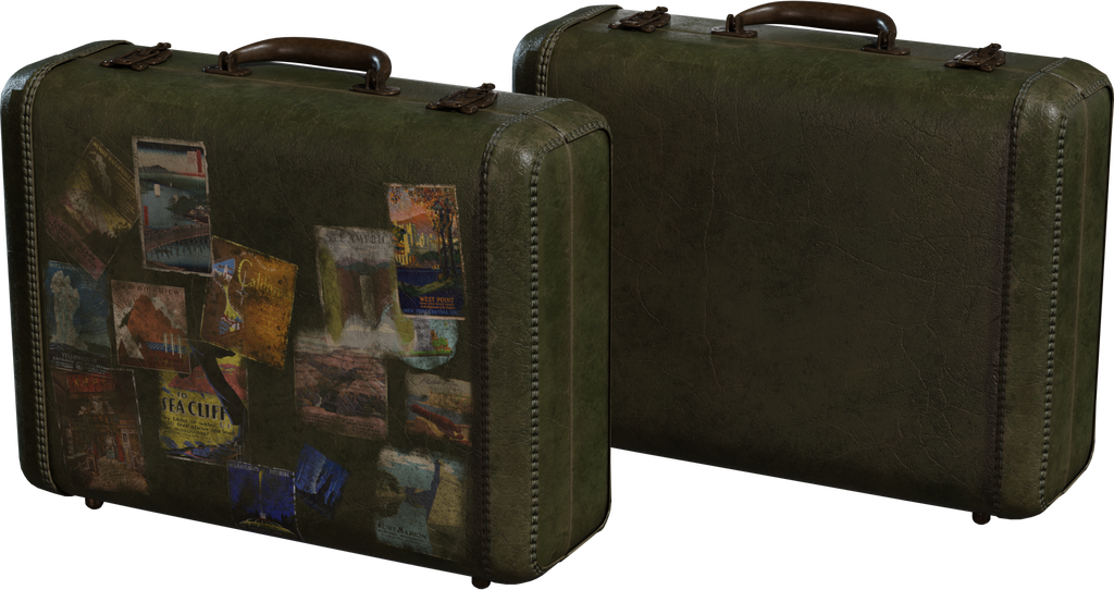Vintage Suitcase — free decorative CC0 3D model, rendered preview