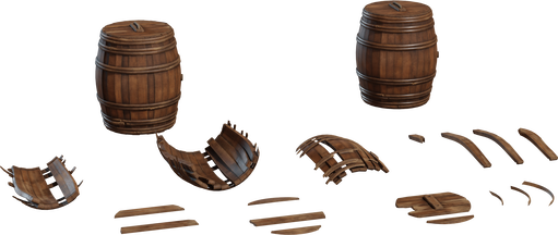 Wooden Barrels 01 — free containers CC0 3D model