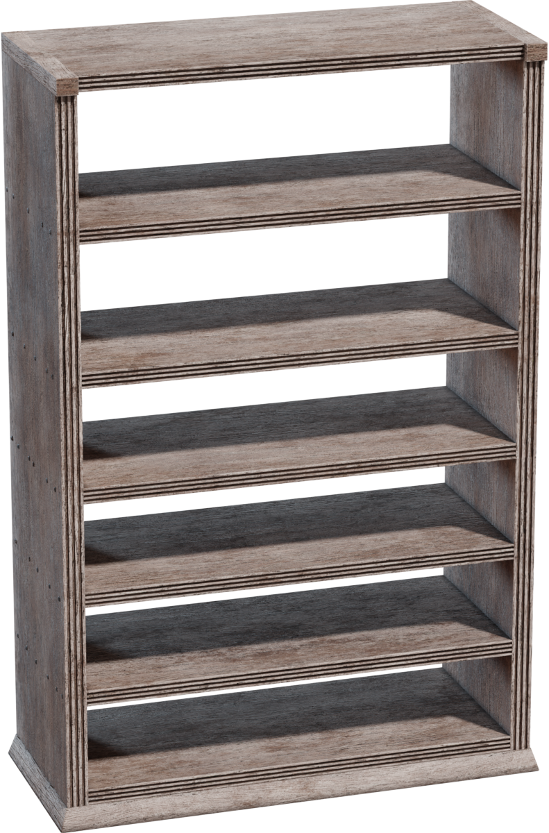 木质书架磨损 · 模型(Wooden Bookshelf Worn)