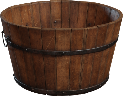 Wooden Bucket 02 — free props CC0 3D model