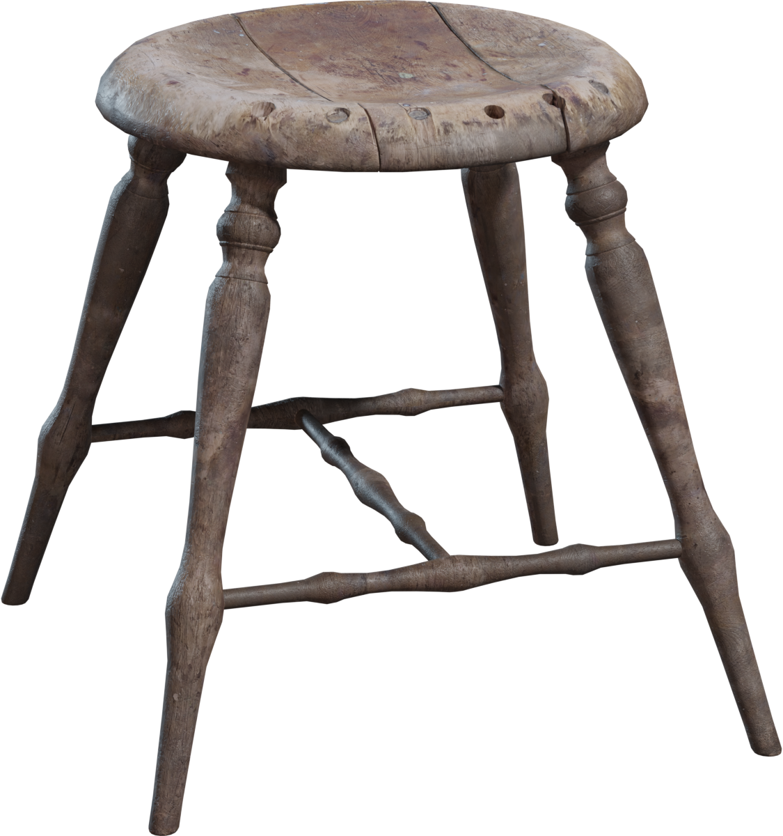 木质凳子 01 · 模型(Wooden Stool 01)