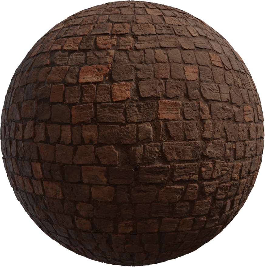 磨损砖块地面 · PBR材质（Worn Brick Floor）