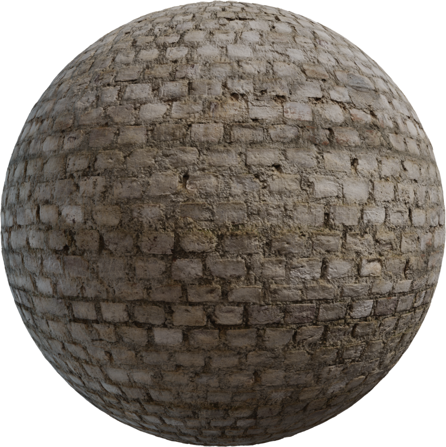 磨损砖块墙面 · PBR材质（Worn Brick Wall）